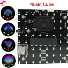 3D 8 Мини многоцветный 8x8x8 mp3 музыкальный светильник cubeeds комплект встроенный музыкальный спектр светодиодный электронный diy комплект