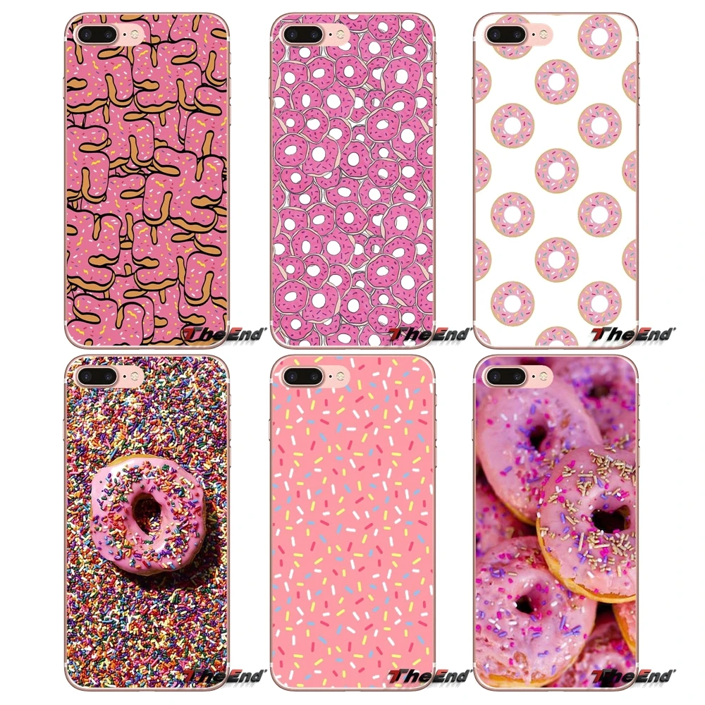 For iPhone X 4 4S 5 5S 5C SE 6 6S 7 8 Plus Samsung Galaxy J1 J3 J5 J7 A3 A5 2016 2017 sugar Creamy Pink Donut Sprinkles TPU Case | Мобильные
