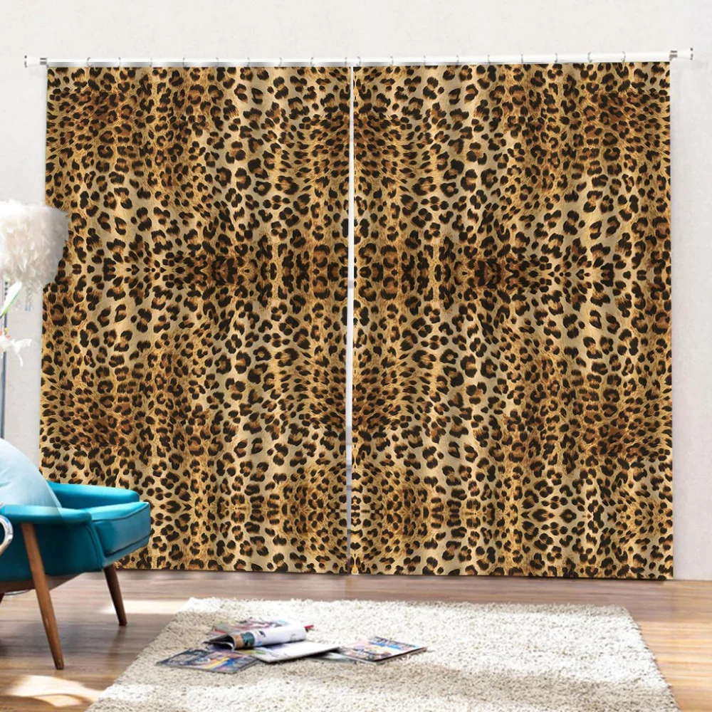 Любые 3D занавески леопардовые занавески для гостиной спальни затемненные занавески на заказ украшение окна
