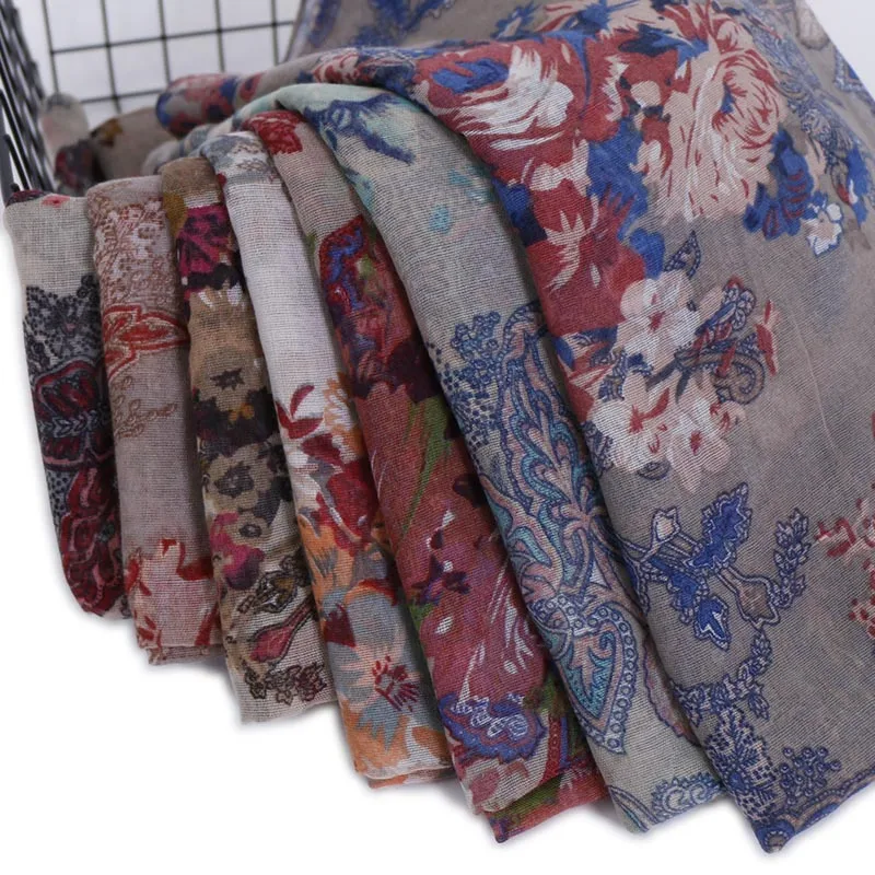 

Floral viscose hijab scarf shawls muslim printe flower wraps headband turbans long autumn scarves/scarf 180*80cm 10pcs/lot