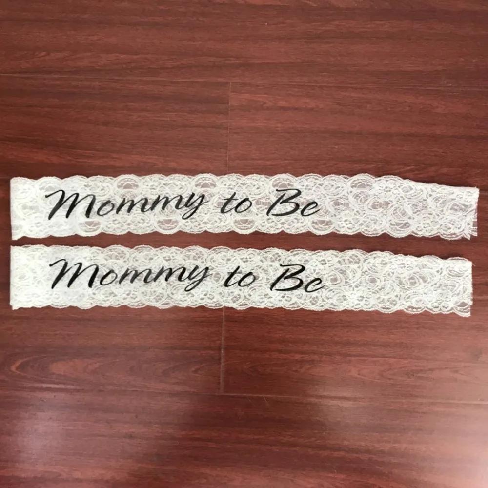 White Lace Mommy To Be Sash Baby Boy Girl Baby Shower Decoration Sash Dad To Be New born Party Decoration Pregnant HW44 (1)