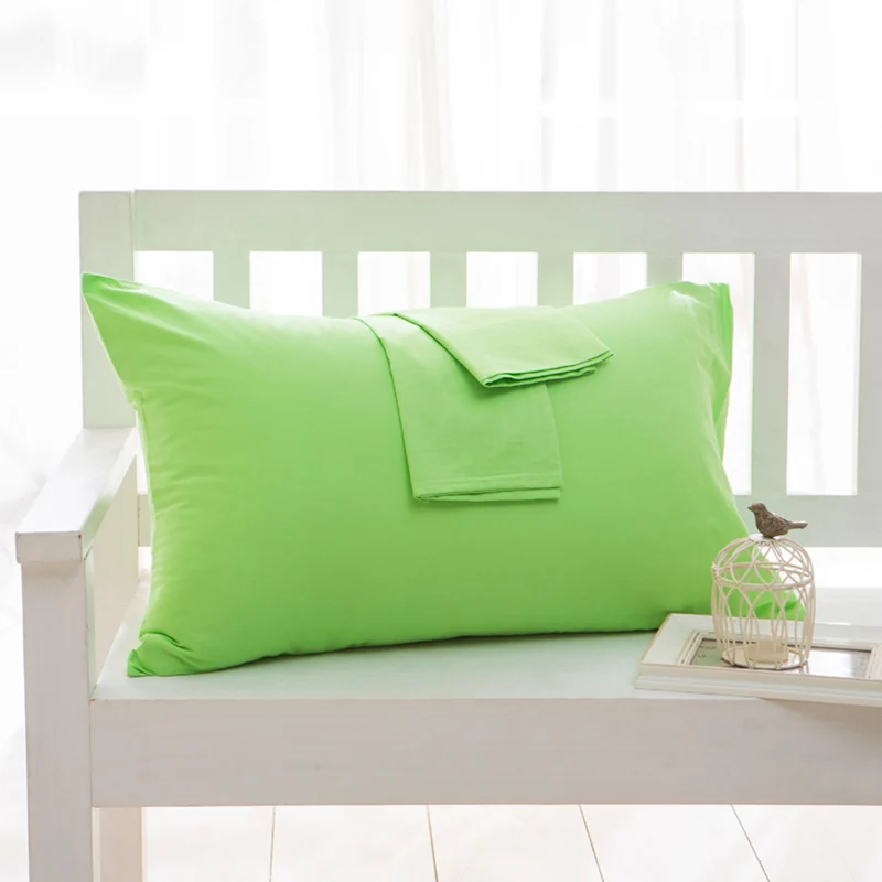 100 Cotton 2pcs 1 pair Solid Color Pillow Case Pillowcase Pillow Sham