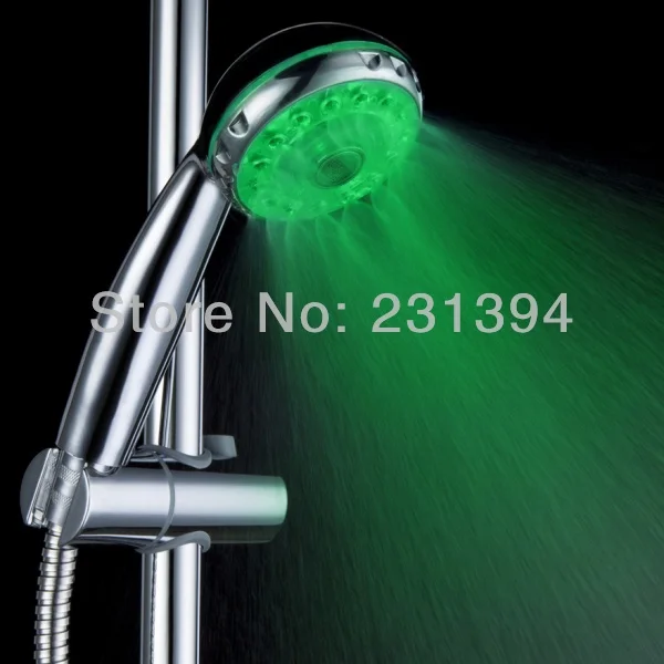 CY8008-A21 гидроэлектрический поток воды ABS Showerhead 3 цвета датчик температуры+ 7 цветов мигающий светодиодный ручной душ - Цвет: Single Green Color