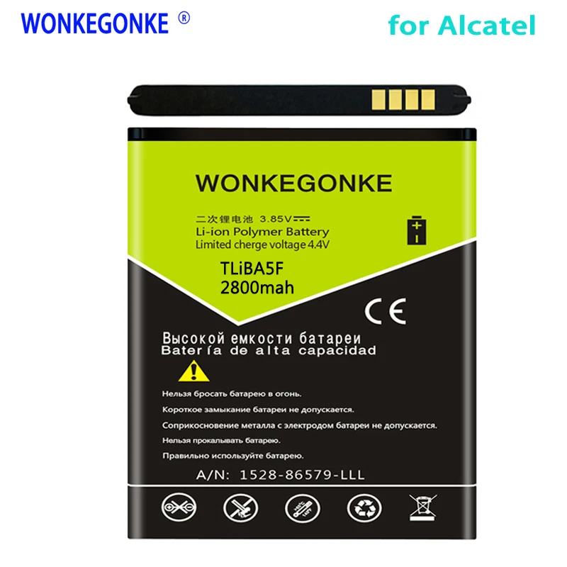 

WONKEGONKE 2800mah TLiB5AF For Alcatel One Touch Pop C5 OT5036 OT5036D OT-5036 OT-5036D for TCL S800 S710 battery High quality