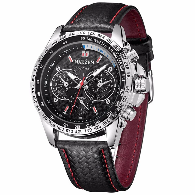 

NAKZEN Men's Quartz Watch Men's Casual Watch Luminous Waterproof Watch Sports Men's Watch Large Dial Men's Belt Watch