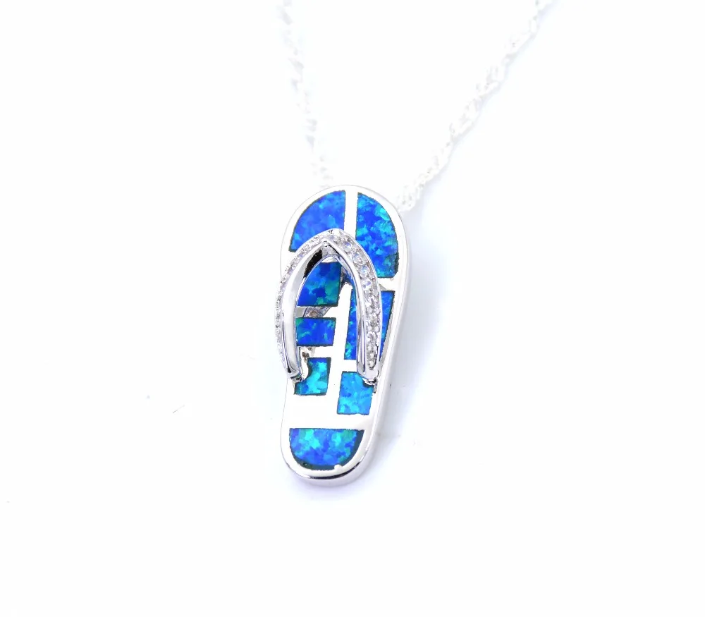Опт и розница цвет морской волны синий опал сандалии Вьетнамки кулон ожерелье