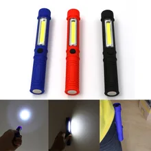 3 Colors LED Flashlight COB Led Portable Plastic Perfect Torch Lamp With Magnetic And Clip For Camping Outdoor Sports Light