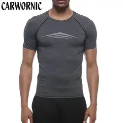 CARWORNIC Повседневная модная футболка мужская с длинным рукавом фитнес быстросохнущая дышащая Футболка мужская Jogger Gyms футболка для
