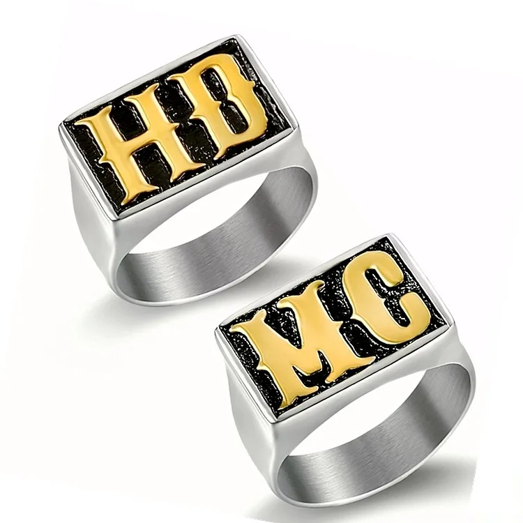 

Hip hop US 7 to 15 size men punk MC HD biker ring stainless steel movie style jewelry titanium steel unique jewelry