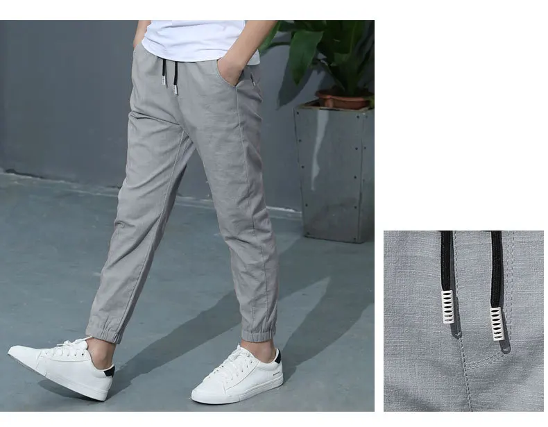Boys Casual Pants For Summer New Solid Cotton And Linen Mosquito Pants Boy Fashion Trousers 110-160 High Quality