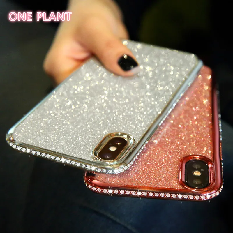 

Rhinestone Glitter Case for iphone XS MAX XR 10 X 7 8 Plus 6 6s Soft Silicone TPU Diamond Sexy Girl Protector Back Cover