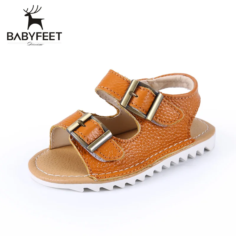 Babyfeet 1-3 years old Children Sandals low shoes for toddler Boy infantil Summer slip boy sandals kids Genuine Leather Buckle babyfeet summer cool toddler shoes 0 2 year old newborn baby girl