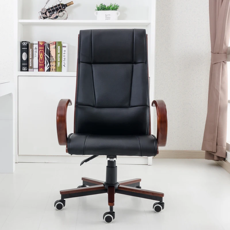 High Back Black Leather Executive Swivel Chair with Synchro-Tilt Mechanism Office Furniture Executive Office Chair Armchair High Back Black Leather Executive Swivel Chair with Synchro-Tilt Mechanism Office Furniture Executive Office Chair Armchair