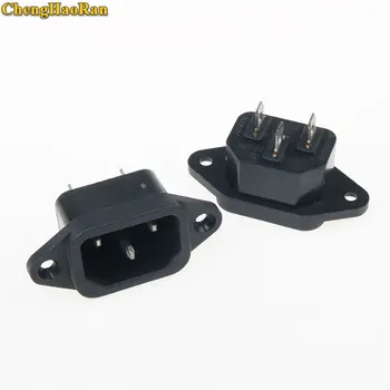 

ChengHaoRan 1-5 PCS power connector 3P IEC 320 C14 Male Plug Panel mounted Power Inlet Sockets Connectors AC 250V 10A