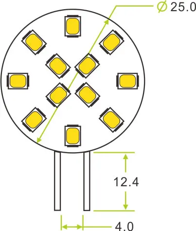 G4 12LED 2835SMD круглая панель лампа 12 V 24 V затемнения RV martine автомобиля Замена 25 мм диаметр cystal chandle light 1 шт./лот