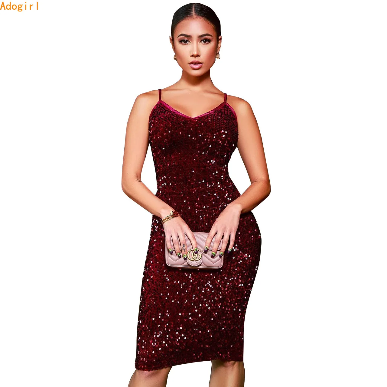 

sexy Sequined gallus night club dress handtailor one pace summer dress v neck sleeveless pencil dress glitter banquet dress