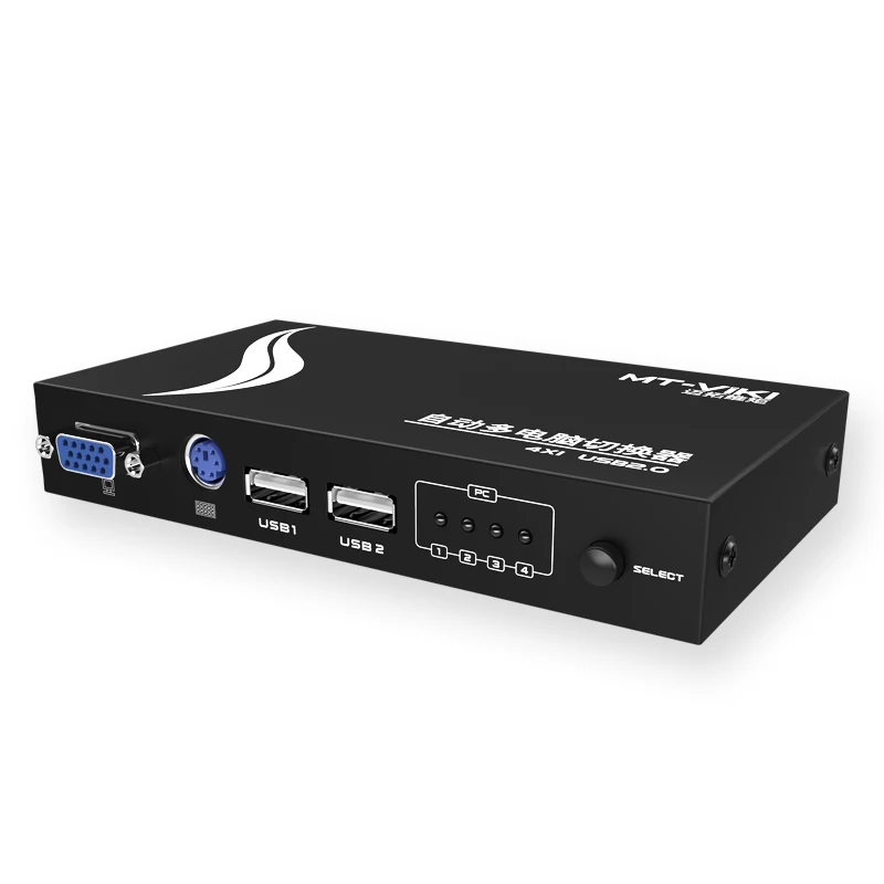 MT-Viki 4 порта Авто VGA USB KVM переключатель Hotkey выберите с оригинальными кабелями металлический корпус высокого разрешения ПК управление MT-471UK-L