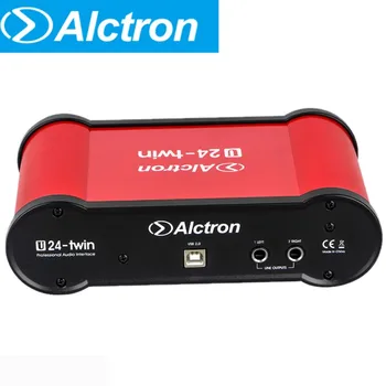 

Alctron U24twin portable recording live broadcast karaoke external USB sound card with 48V power supply dual external sound card