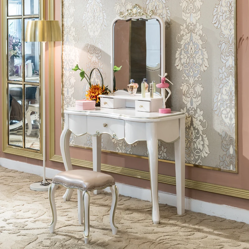 

European Style French Dressing Table, Bedroom Makeup Table, Mini Dressing Table, Makeup Table