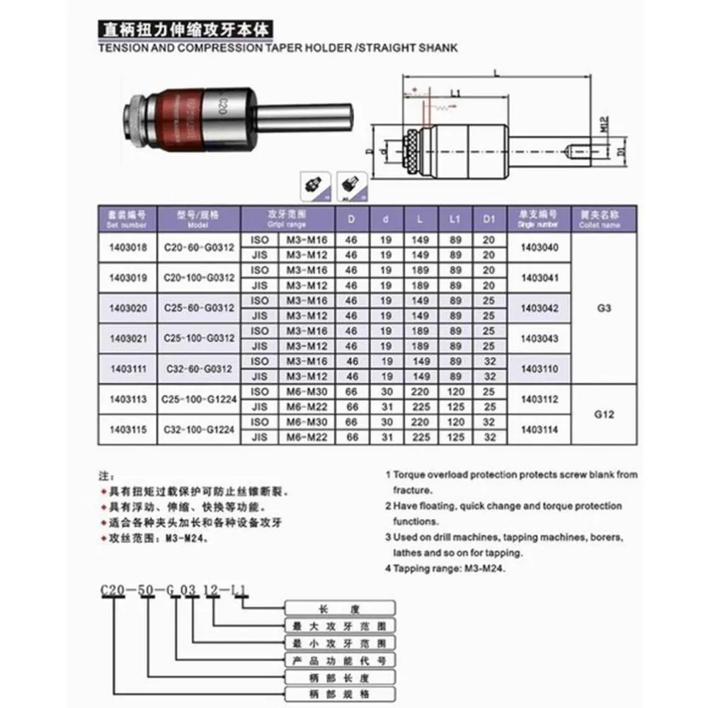 C20 C25 G0312 прочная конструкция плавающий тер нарезающий цанговый патрон Держатель ЧПУ быстро сменный держатель инструмента