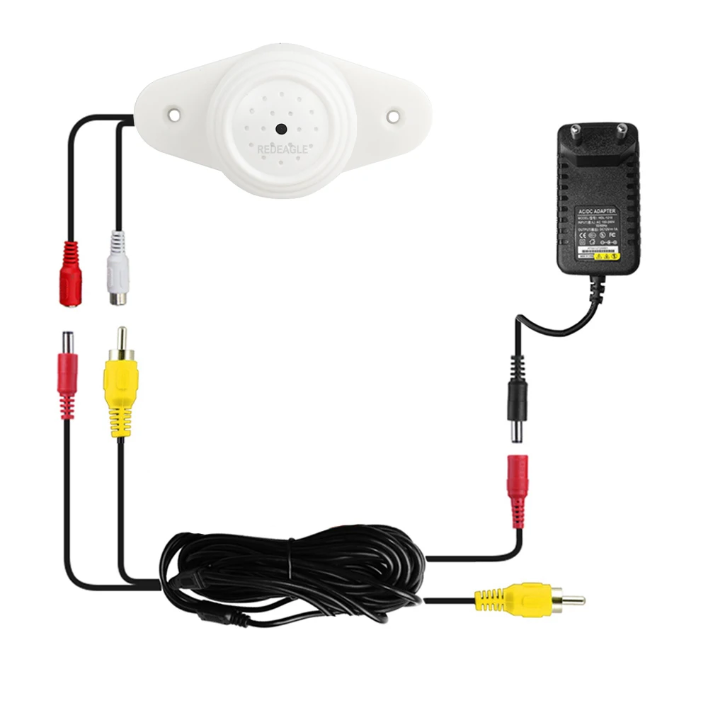 

REDEAGLE Adjustable CCTV Microphone Sound Audio Pick Up Device with 12V 1A Power Adapter + 10M RCA Cable