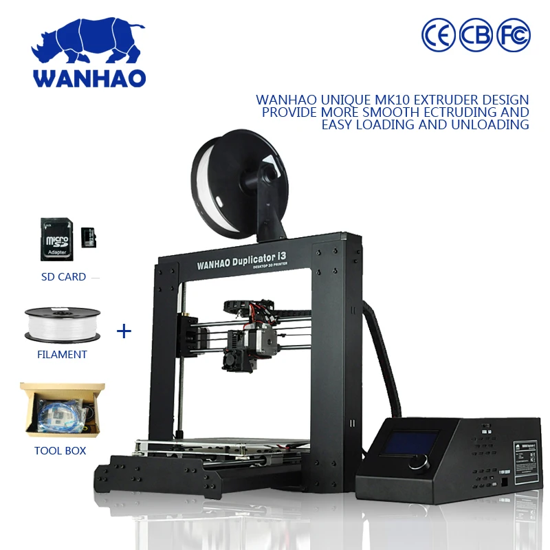 WANHAO brand 3d printer Model I3 V2 1 fully arylic assembled with 2GB SD card and