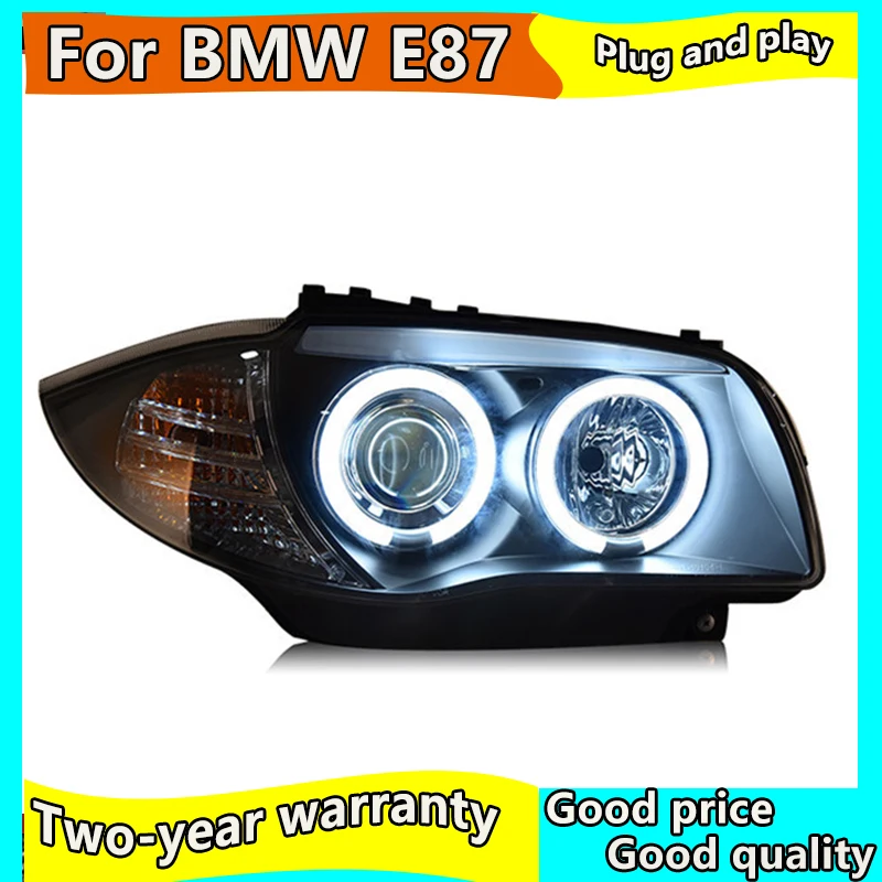 Car Styling for BMW E87 120i 130i Headlights 2004-2011 E87 LED Headlight DRL Lens Double Beam H7 HID Xenon bi xenon lens