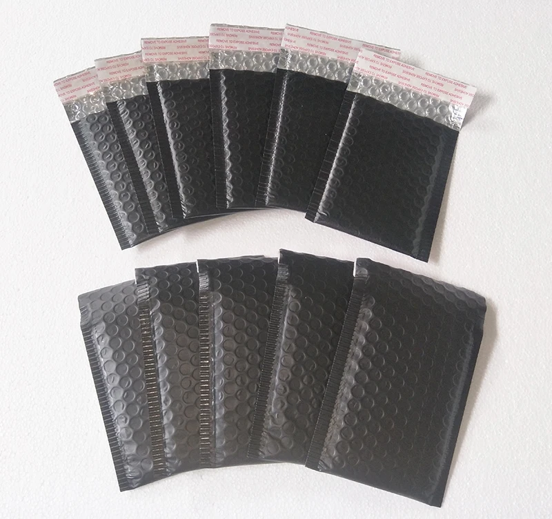 100pcs 110x130mm Matte Black Bubble Envelopes Bags Mailers Padded Shipping Envelope With Bubble Mailing Aluminum foil bags