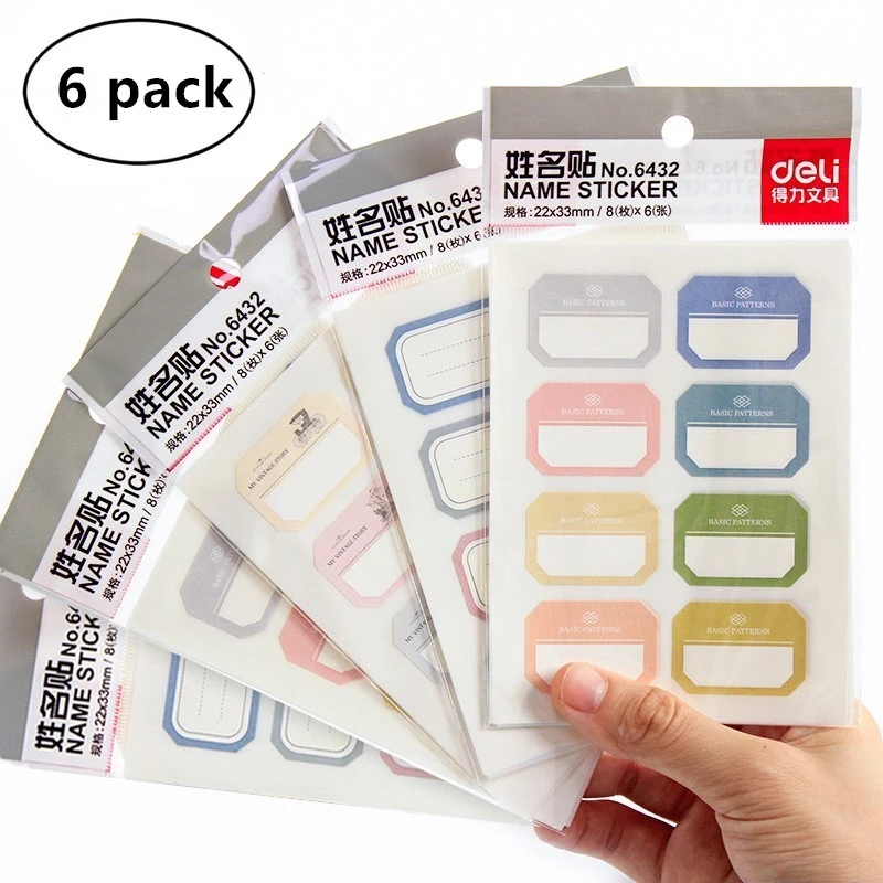 Sticky labels for school clothes