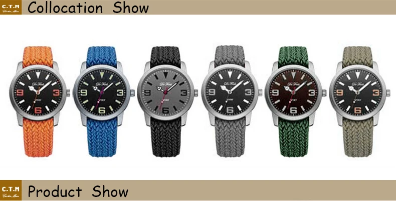 20 мм черные часы браслеты Высокое качество нейлон ремешок Perlon ремешок для специального бренда
