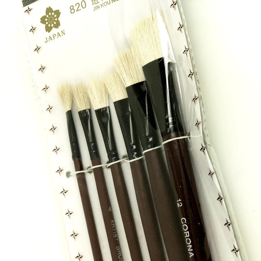 

6 pieces in 6 sizes Wool Paint Brush for Gilding the Leaf - Gilding Tools for Sweeping and brush the leaf and Gilding Glue