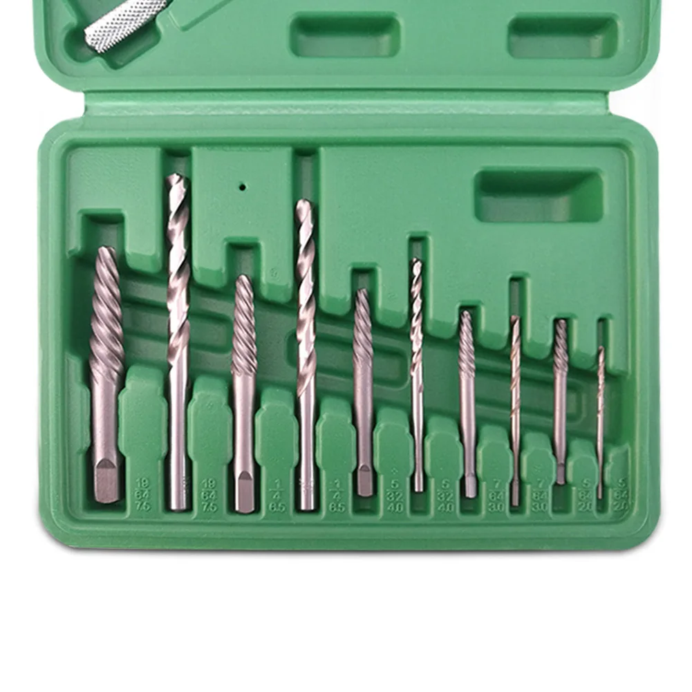 11PCS Screw Extractor Tool Kit 190mm Drill Bits For Disassemble Remove
