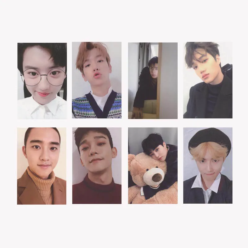 

NEW KPOP EXO Winter Universe Album Photo Card Hip Hop Self Made Paper Cards Autograph Photocard 8pc