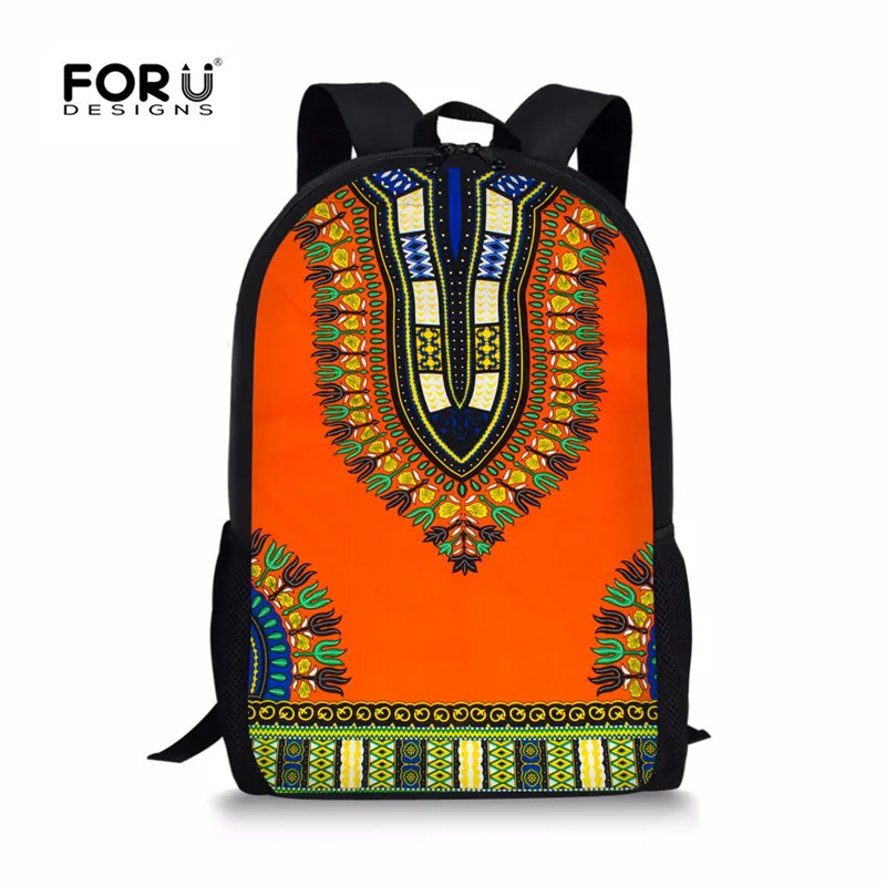 FORUDESIGNS Women Retro Soft Backpacks 3D African Traditional Printed