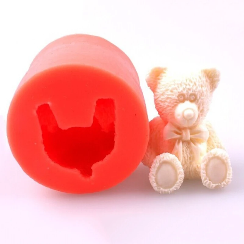 Милый медвежонок 3D силиконовые формы для мыла 3D Медвежонок шоколадные конфеты формы Кондитерские украшения формы для выпечки