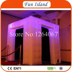 Бесплатная доставка 2.4x2.4 м разноцветные светодиодные надувные Photo Booth из Best ПВХ покрытием нейлона от Гуанчжоу надувные фабрика