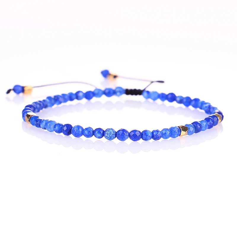 

Handmade 3mm Natural Stone Lapis lazuli Stone Red Tiger Eye Sandstone Bracelets Reiki Prayer Stones Super Jewelry 1839
