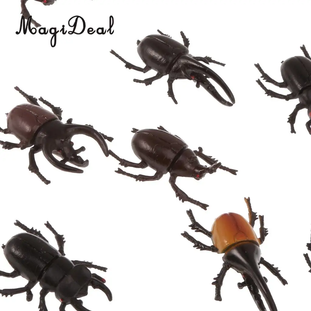 MagiDeal Lot 10 Plastic Vivid Beetles Insect Model Zoo Animal for Kids Party Favor Bag Filler Magic Prop Party Decoration Toy