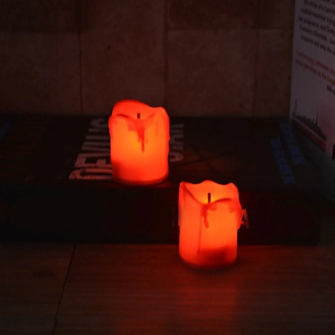 Топ оригинальная упаковка 12 шт./кор. теплый белый беспламенный светодиодный Электрический аккумулятор светильники в виде свечей праздничное свадебное украшение свечи - Цвет: Красный