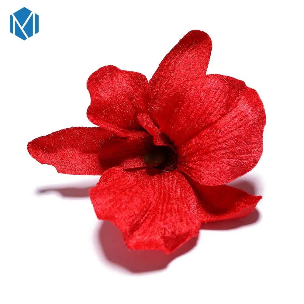 M MISM новые женские красивые свадебные заколки для волос с цветком орхидеи заколки для волос заколка для невесты Свадебные аксессуары для женщин - Цвет: red