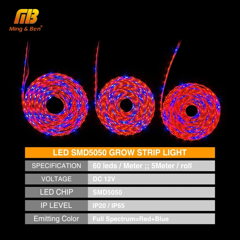 Светодиодный Grow полоса полный спектр 12V 3/4/5 Красный 1 синий IP65 цветок, растение, свадебная брошь, фито-светильник для парниковых гидропоники растениеводства фитолампа