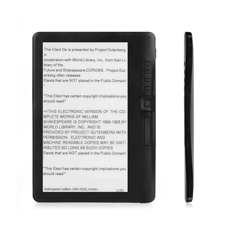 Leitor de Ebook Leitor de Música Inteligente com 7 E-book + Vídeo + Mp3 Polegada Tela Digital Colorida Electshong 8 gb hd