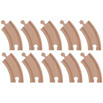 

10pcs/lot 10cm Curved Wooden Tracks Toy fit Major Brand Wooden Train Track Set Kids Educational Toys Railway Train Accessories