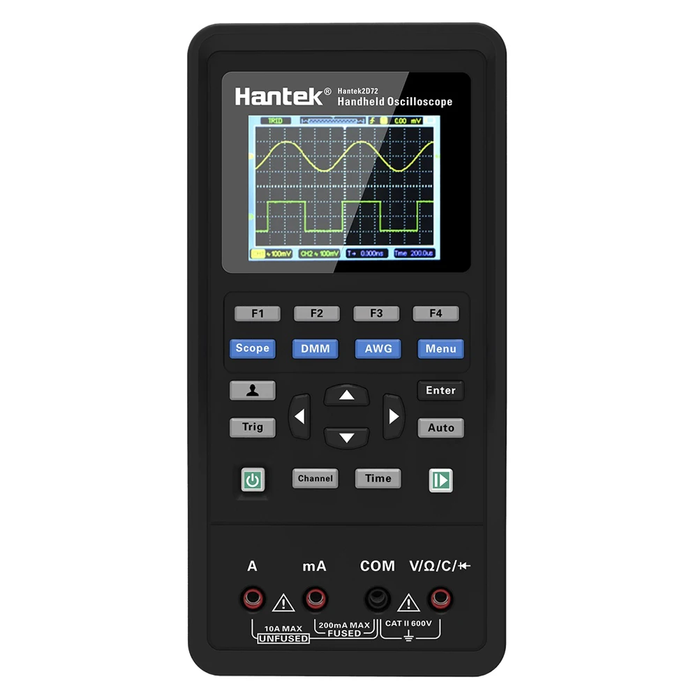 Hantek 3в1 цифровой осциллограф+ генератор сигналов+ мультиметр портативный USB 2 канала 40 МГц 70 МГц ЖК-дисплей тестовый метр инструменты