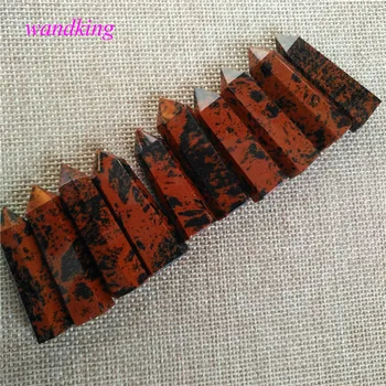 

(4cm) Quartz Crystal wand Natural red obsidian crystal chakra wand decorative stones and crystals