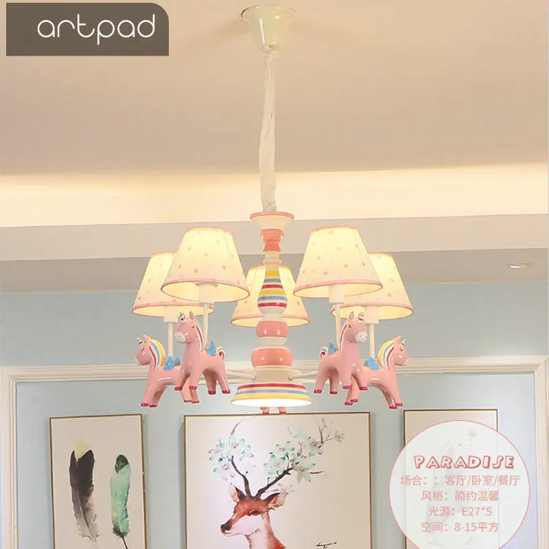 Artpad Cartoon Kawaii księżniczka sypialnia światła wiszące tkaniny kinkiety koń żywiczny E27 regulowana dioda różowy wisiorek światło dzieci dziewczyna Artpad Cartoon Kawaii księżniczka sypialnia światła wiszące tkaniny kinkiety koń żywiczny E27 regulowana dioda różowy wisiorek światło dzieci dziewczyna
