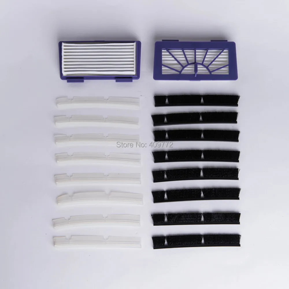 

Replacement 2 HEPA Filters +8 Silicone Blades + 8 Bristle Brush Bars for Neato XV-21 XV Signature Pro XV-11 XV-12 XV-15 XV-14
