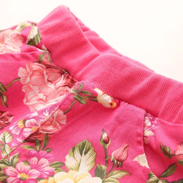 Kids Short Trousers 2018 Summer Peony Fancy Children Causal Flower Print Shorts For Girls