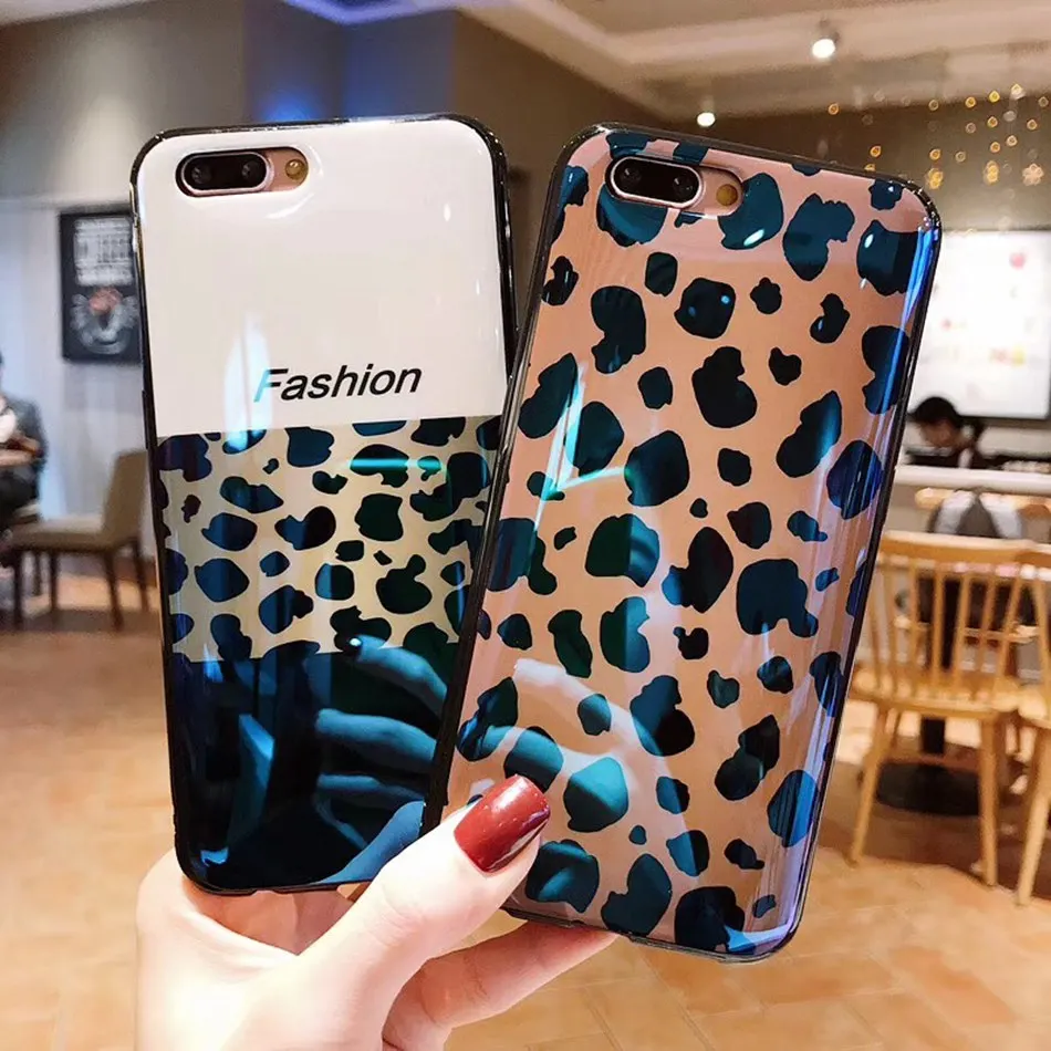 

Luxury Leopard Print Case For iPhone X XS Max XR Fashion Colorful Blu-ray Cover For iPhone 7 6 6s 5 8 Plus Soft TPU Back Cases