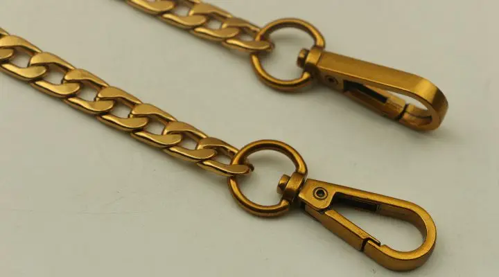 10 mm Thickness 60 cm ,100 cm Specical Antique Brass Metal Purse Chain Bag Strap With Hooks Snap Fastern DIY Handbag Accessories